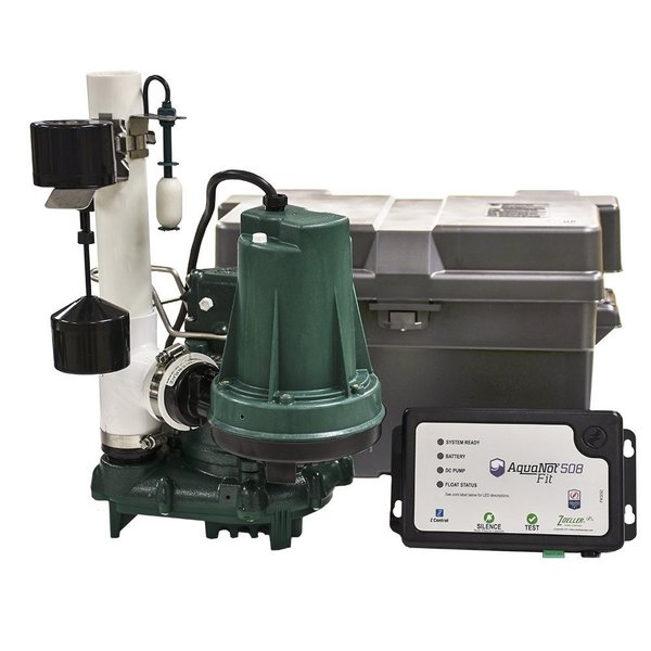 Zoeller Aquanot(R) Fit 508 1/3 hp Combination Primary and Battery Backup Sump Pump System 508-0015